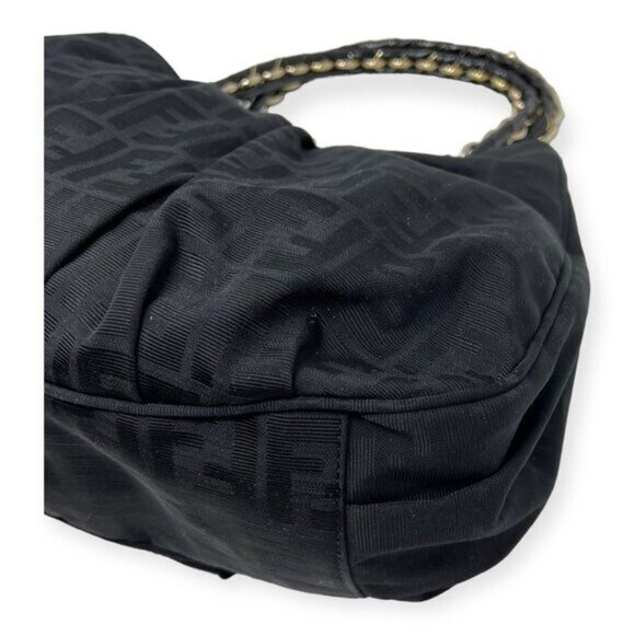 Fendi Large Zucca Black Canvas Monogram Mia Shoulder Bag - Picture 8 of 16